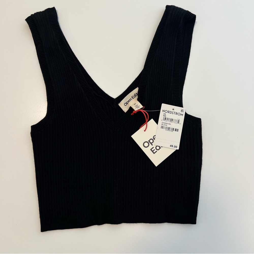 NWT Black Open Edit Sweater Tank
